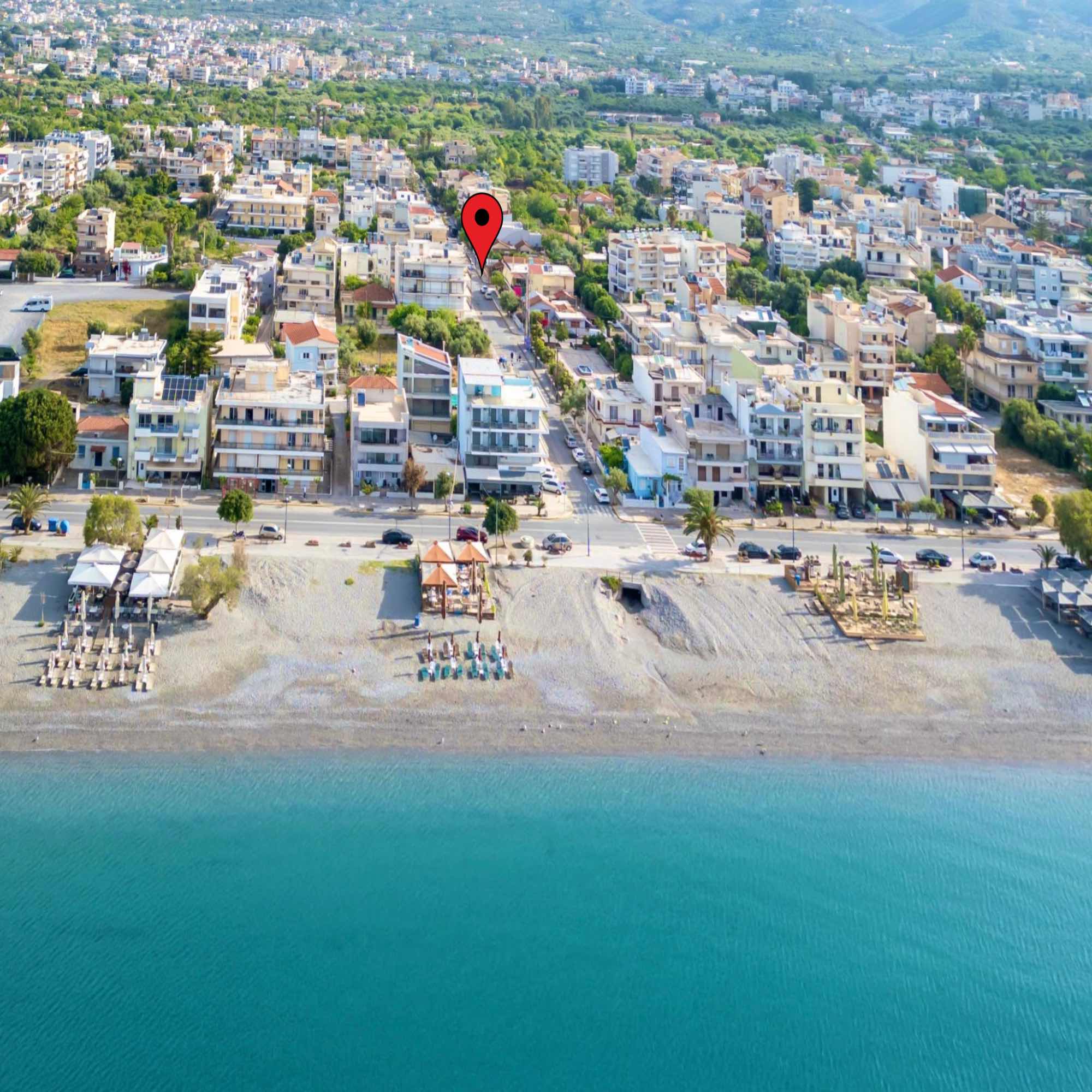 Aerial view of Kalamata beach